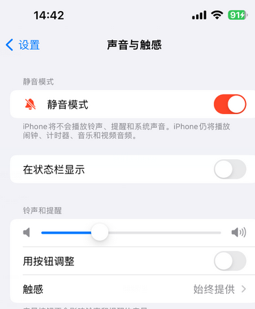 姜堰苹果15Pro维修网点分享iPhone15Pro系列机型中隐藏静音图标 